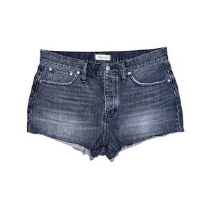 Madewell Relaxed Denim Shorts Faded Black Color Raw Hem